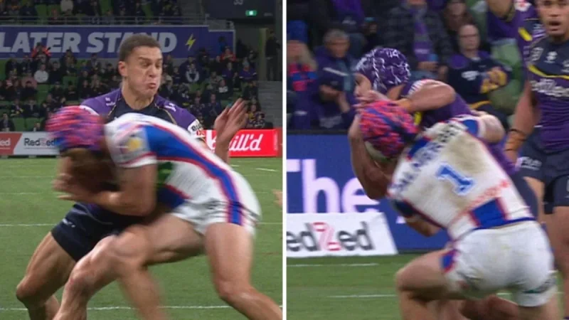 Kalyn Ponga’s tackle on Will Warbrick puts Storm V Knights back under scrutiny
