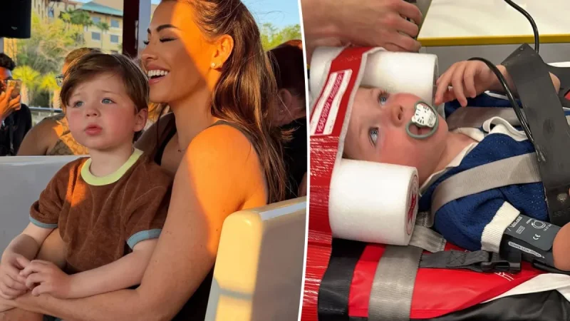 Jess Wright son airlifted after bouncy castle accident
