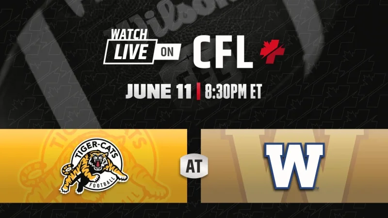 Collaros Sparks June 10 Home Opener Energy in Tiger-cats Vs Blue Bombers — Tiger-cats Vs Blue Bombers
