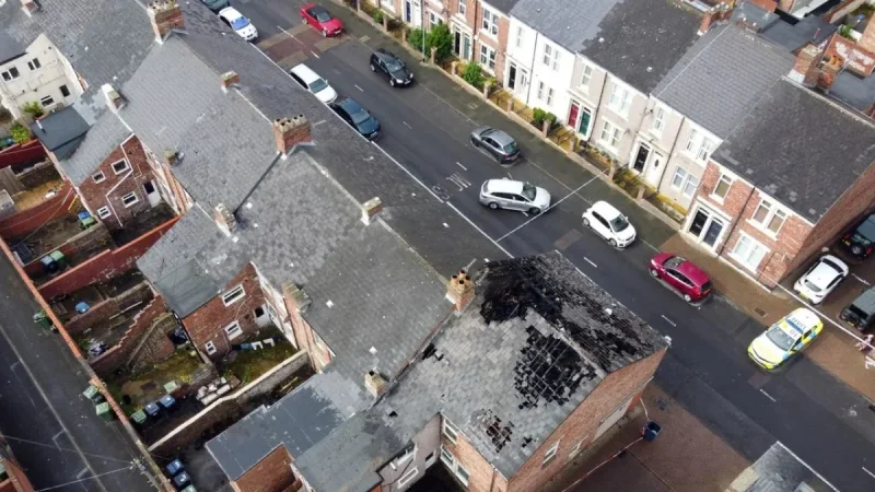Fire Leaves Windsor Avenue Home in Gateshead a Charred Shell