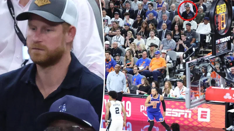 Prince Harry Nba Finals Appearance Lands in Eighth Row at Game 5