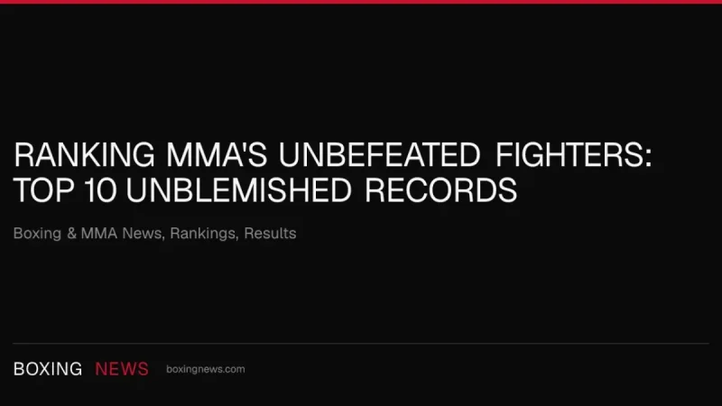 ESPN Ranks Top 10 Undefeated Fighters in Ufc Rankings
