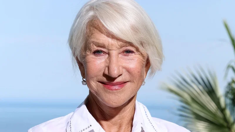 Helen Mirren Wears a Silver Layered Pixie Bob at 80