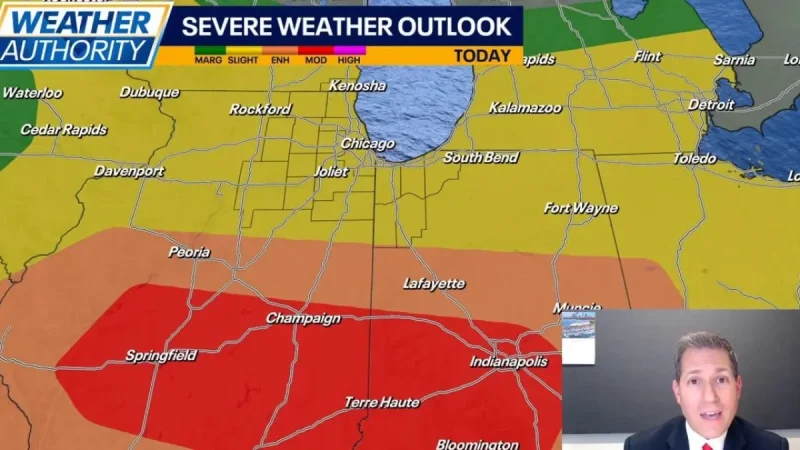 Lake County Tornado Warning Chicago lasts until 10 p.m. Wednesday