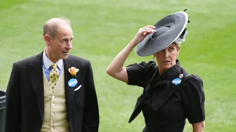 Sophie Duchess Edinburgh Royal Ascot wears black bow dress on day two