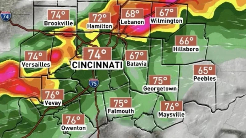 Tornado Warning Near Cincinnati on Wednesday Night, Wlwt Says