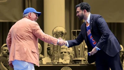 James Dolan Mamdani clash spills into Knicks title celebration at City Hall