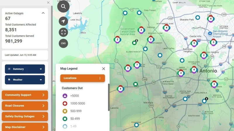 CPS Energy Trims Outages to 58 After Storms — Cps Outage Map