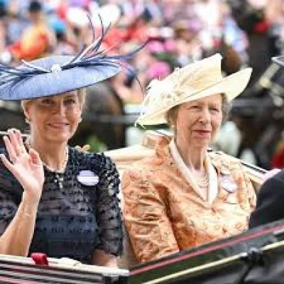 Princess Anne Royal Ascot Outfit features peach look and brooch