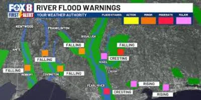 West Hobolochitto Creek crests at 20.50 feet in Flood Warning