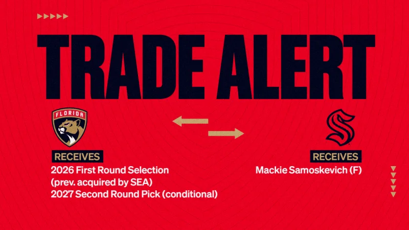 Bill Zito sends Mackie Samoskevich to Seattle Kraken for 2025 first-round pick — Florida Panthers