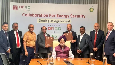 Hardeep Singh Puri attends ONGC BP deal for 43 blocks