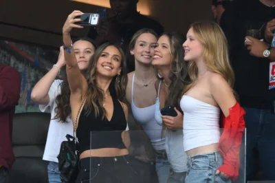 Jessica Alba Attends World Cup With Danny Ramirez and 2 Daughters