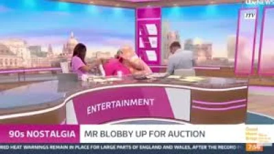 Mr Blobby Knocks Kate Garraway Off Chair on ITV