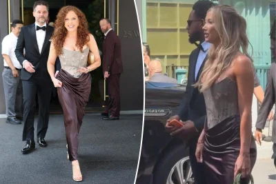 Abigail Anderson Twins in Same Sau Lee Gown at Wedding