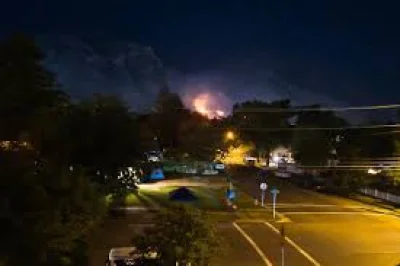 Trevor Christensen reports Provo Fire above Slate Canyon