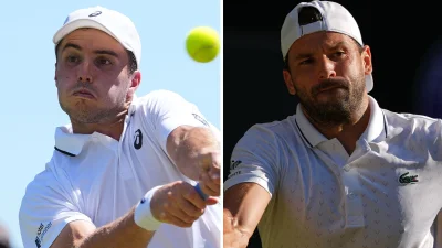 Cobolli Takes First Set 7-5 Over De Minaur at Wimbledon
