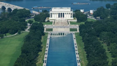 Doug Burgum says 350 Feet of Reflecting Pool Damage Wasn't Vandalism — Trump Administration Reflecting Pool Repairs
