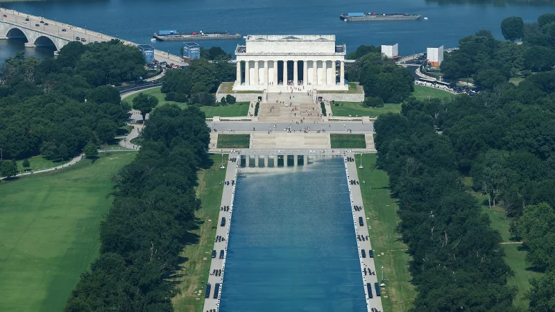 Doug Burgum says 350 Feet of Reflecting Pool Damage Wasn't Vandalism — Trump Administration Reflecting Pool Repairs