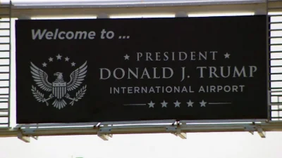 County Airports installs Djt Airport road signs on James L. Turnage Boulevard