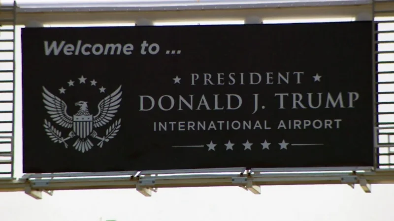 County Airports installs Djt Airport road signs on James L. Turnage Boulevard