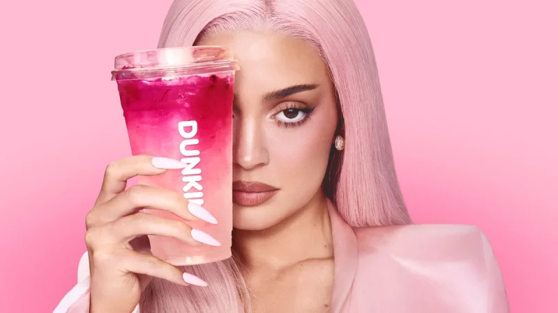 Kylie Jenner Pink Hair powers Dunkin’ three-drink launch