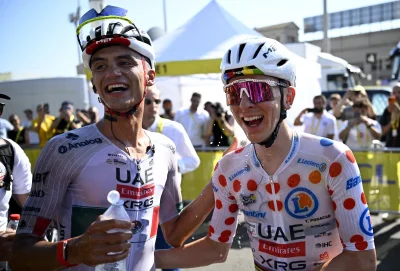 Mads Pedersen and Victor Campenaerts lead Stage 6 breakaway at the intermediate sprint — Tour De France Stage 6