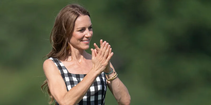 Kate Middleton Attends the Royal Charity Polo Cup 2026 in a Black and White Gingham Maxi Dress