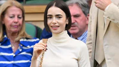 Lily Collins and Catherine Lead Wimbledon Royal Box on July 12