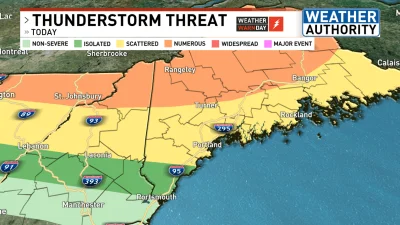 NOAA’s Storm Prediction Center issues 10% Maine Boston Air Quality risk