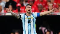 Lionel Messi in Houston leaves Messi Jersey Argentina with one last look