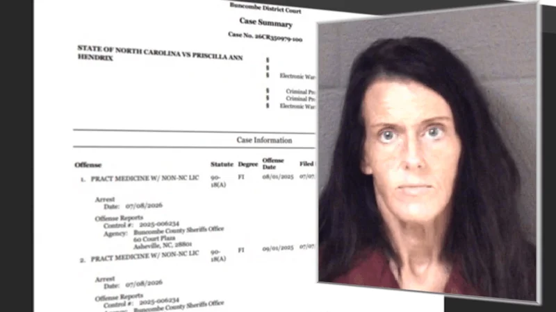 Priscilla Ann Hendrix faces 10 felonies in North Carolina Glp-1 Prescription Charges