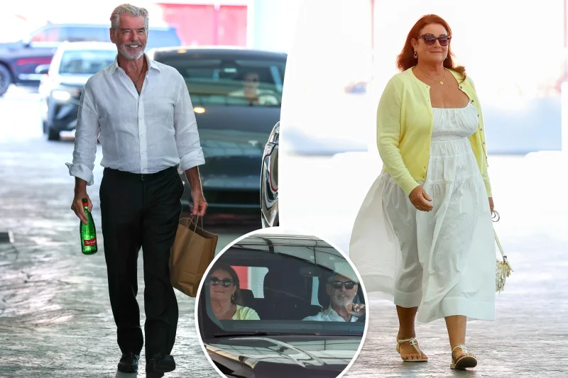 Pierce Brosnan and Keely Shaye Brosnan share Beverly Hills lunch date