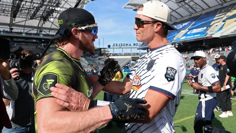 Tom Brady Slaps Logan Paul at Fanatics Fest 2026 — Tom Brady And Logan Paul