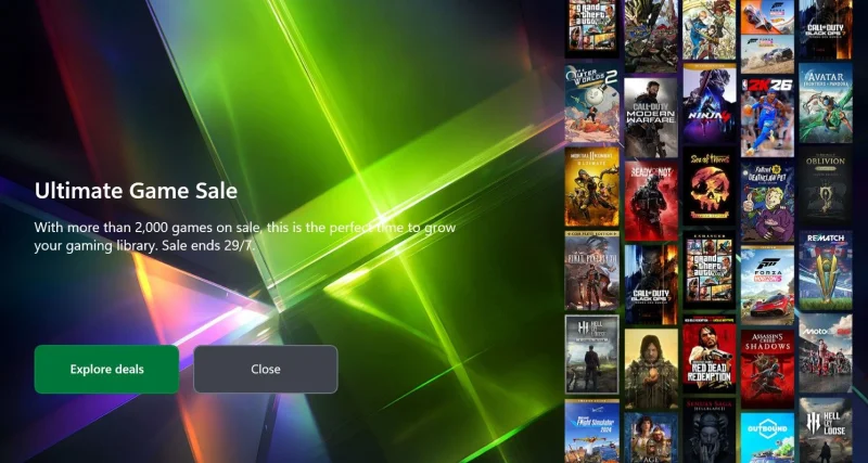 Xbox Ultimate Game Sale launches up to 95% off through July 29, 2026 — Xbox Summer Sale 2026 Deals
