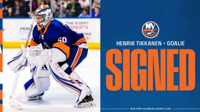 Henrik Tikkanen Signs One-Year, Two-Way Deal as Islanders Add Goalkeeper Depth