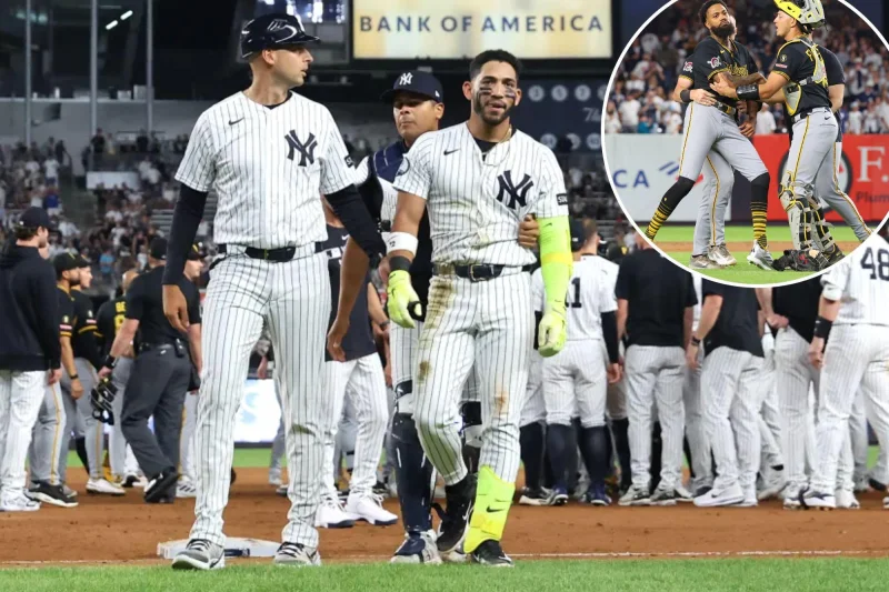 Benches clear in the eighth inning after José Caballero's time-wasting in Yankees Vs Pirates