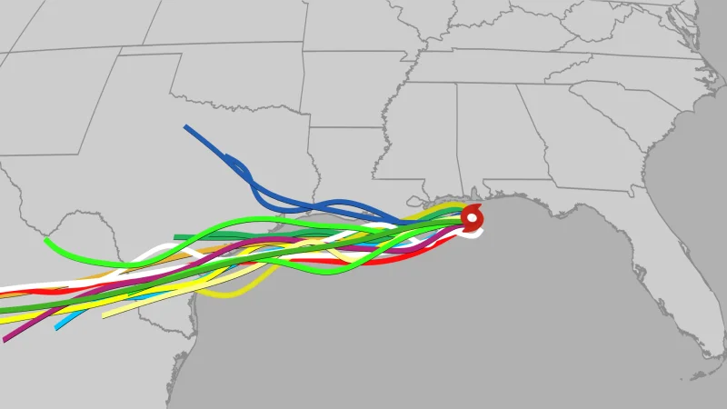 Russ Bynum reports Bertha Tracker Houston second landfall near Texas-Louisiana state line