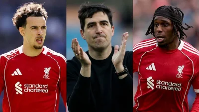 Trey Nyoni and Curtis Jones face Inter Milan pressure at Liverpool