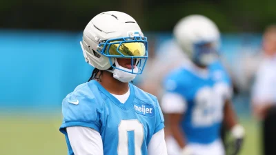 Jahmyr Gibbs absent from first Lions training camp practice as contract talks continue
