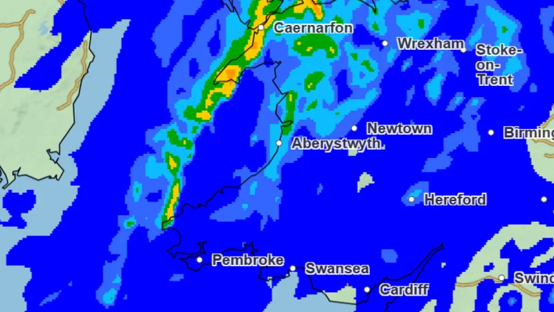 Met Office Wales Weekend Rain brings 4pm Sunday downpours