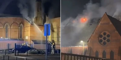 Leicestershire Fire and Rescue Service tackles blaze at St Andrew's Church, Leicester