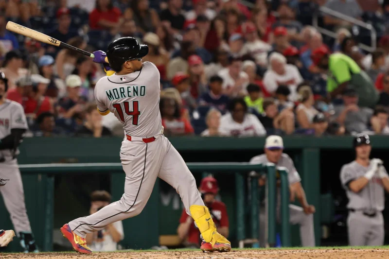 Gabriel Moreno moves within four games of Corbin Carroll's Diamondbacks on-base streak
