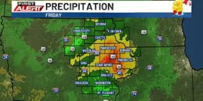 Kcrg reports statewide rainfall totals since midnight
