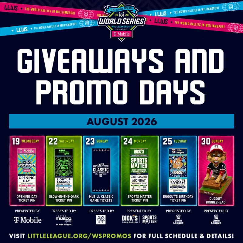 Daily Giveaways, App-Based Extras and Souvenir Pins Shape the Little League World Series 2026 Fan Plan