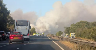 A31 fire closes M27 from Junction 2 — Fire In St Albans