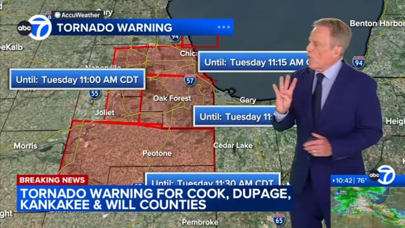 Chicago Tornado warnings hit Cook, DuPage, Kane, Kendall and Will