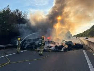 M54 closed in Shropshire after hay lorry fire at junctions three and four