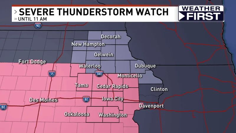 KCRG radar shows First Alert Day Thursday for eastern Iowa storms