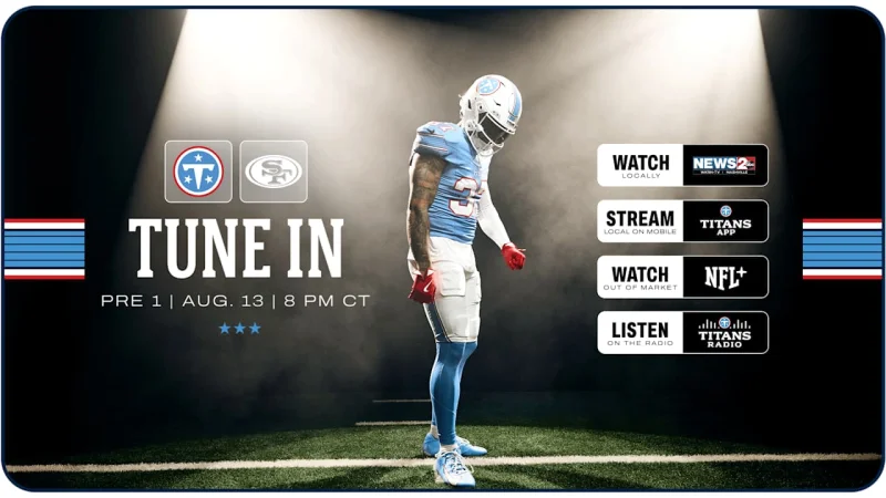 Tony Pollard and the Tennessee Titans open the 2026 preseason against the San Francisco 49ers